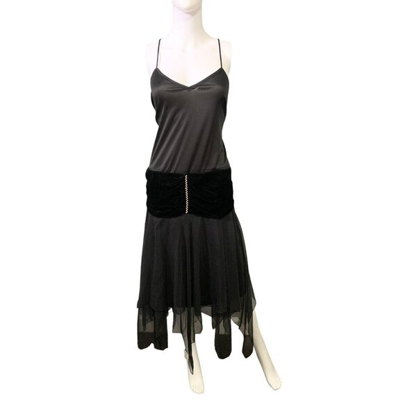 VTG 70s Pat Richards by Michael Maiello Dress Gown Fairycore Velvet layered slip - Picture 3 of 11